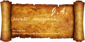 Jerkó Adalberta névjegykártya